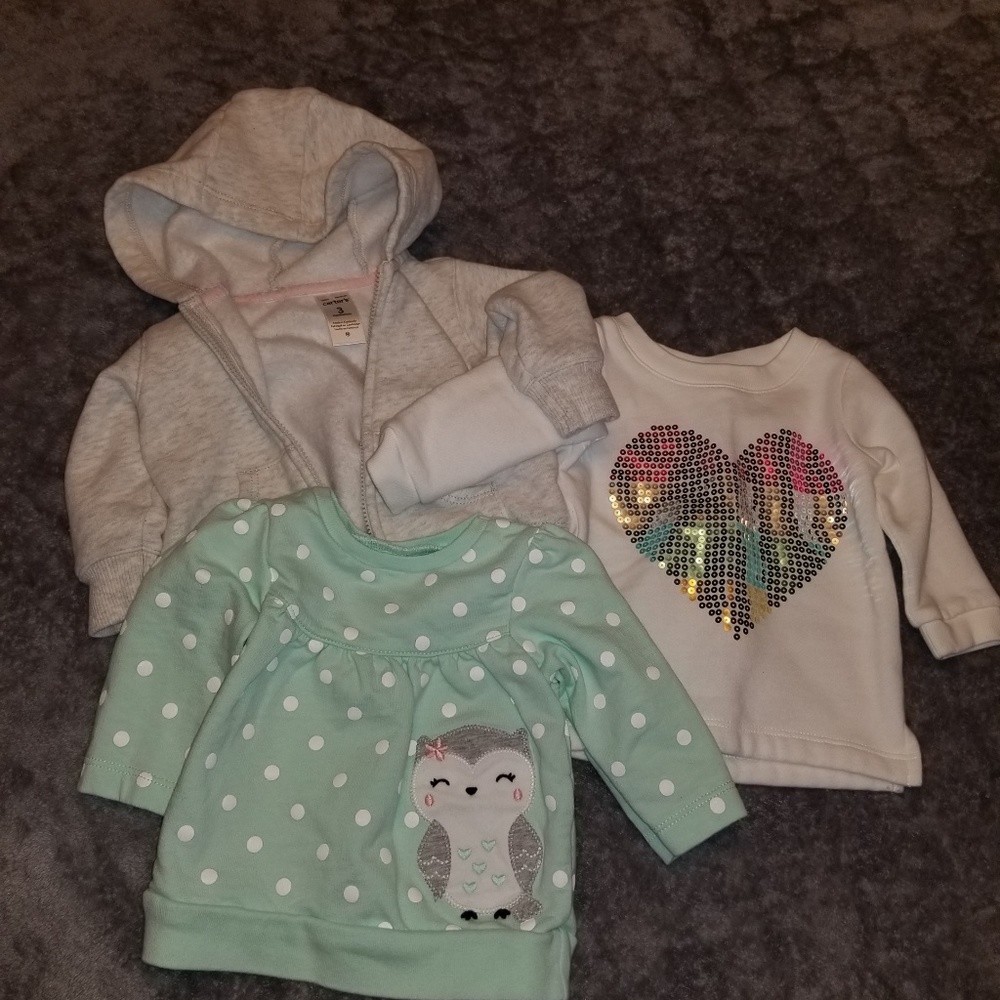 Baby Girl sweatshirt and hoodie bundle